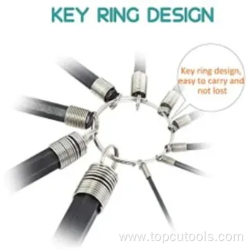 8PCS Black " Tamper Torx" Spanners Hex Key Wrench Set Ring with a Ring